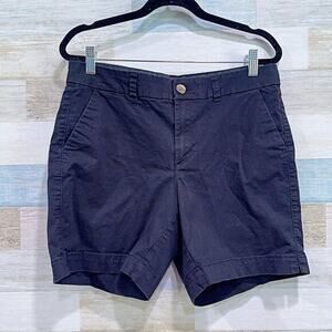 OLD NAVY Mid Rise Everyday Chino Short Black Cotton Womens 8